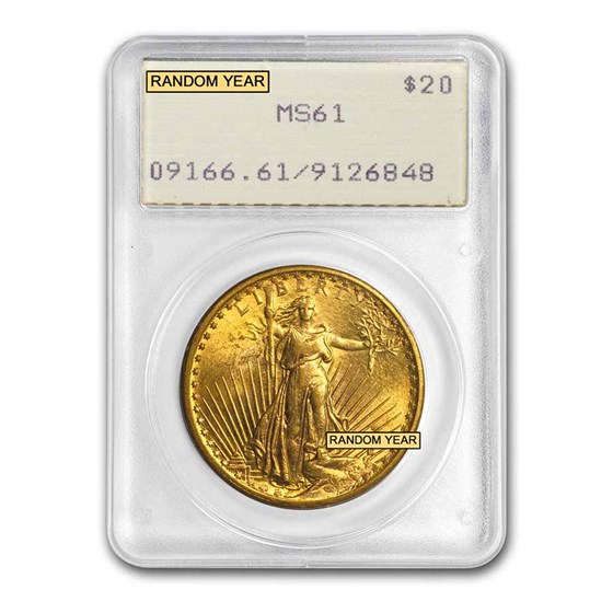 $20 Saint-Gaudens Gold Double Eagle MS-61 PCGS (Rattler, Random) $20 Saint-Gaudens Gold Double Eagle MS-61 PCGS (Rattler, Random)